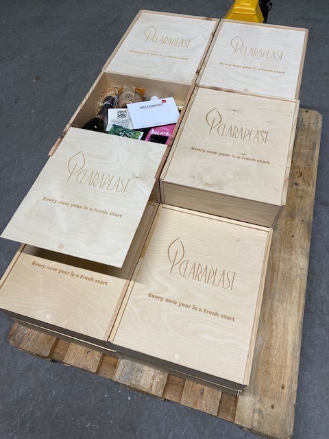 gifts box full of Belgian specialities ready for the delivery