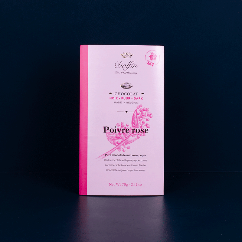 70g Dark Chocolate Tablet with Pink Pepper