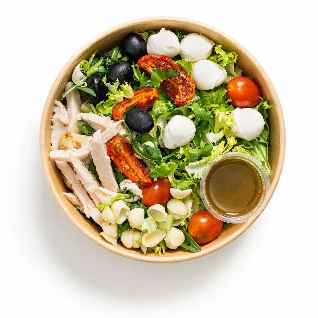 Salade pâtes poulet mozzarella