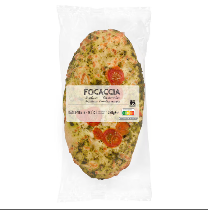 330g Tomaat Basilicum Focaccia