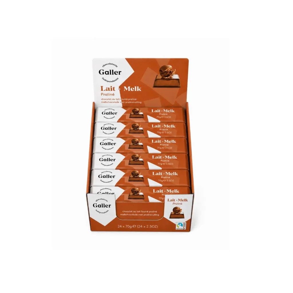 24x70g Barre Chocolat au Lait Praliné