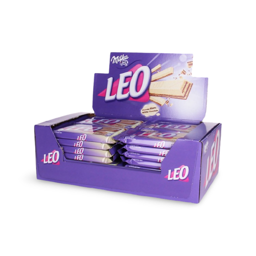 32x33,3g Gaufrette Chocolat Blanc Leo