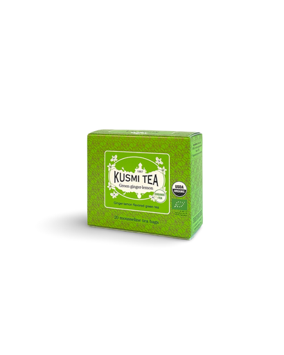 20 Organic Green Tea Bags Ginger and Lemon