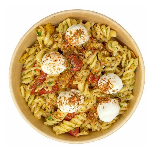 Mediterranean spirali salad with mozzarella